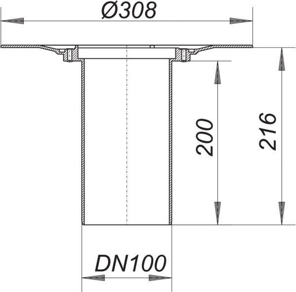 DALLMER Balkonablaufgehäuse 84 FPO-PP, DN 100