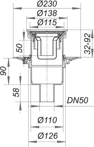 DALLMER Serie 10 Bodenablauf 30