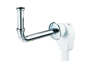 Dallmer Wandeinbau-Siphon 300 CR mit Anschlussbogen ausverchromtem Messing