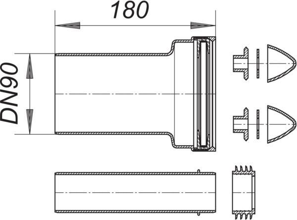 DALLMER Wand-WC-Anschluss-Set 786