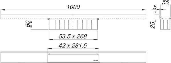DALLMER Duschrinne CeraWall Select Edelstahl matt, 1000 mm DALLMER Duschrinne CeraWall Select Edelstahl matt, 1000 mm