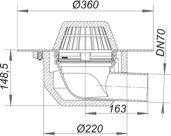 DALLMER Dachablauf 64 PVC, DN 70