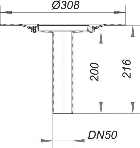 DALLMER Balkonablaufgehäuse 84 FPO-PP, DN 50
