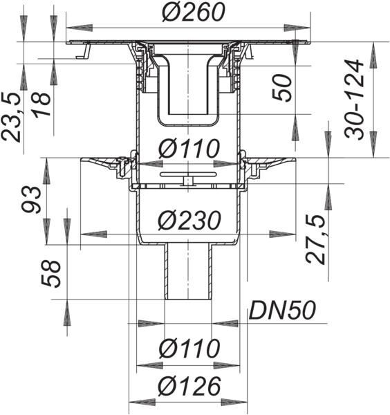 DALLMER Serie 10 Bodenablauf 30 N
