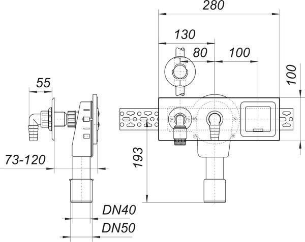 DALLMER Wandeinbau-Waschgeräte-Siphon 405