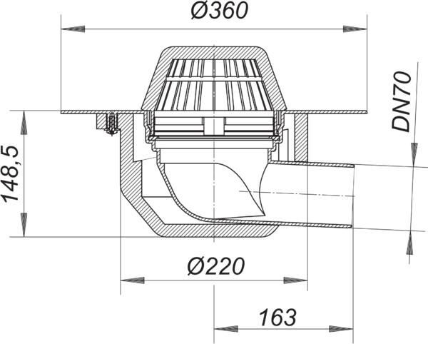 DALLMER Dachablauf 64 FPO-PP, DN 70