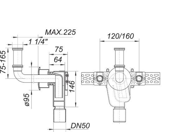 DALLMER Wandeinbau-Siphon 310