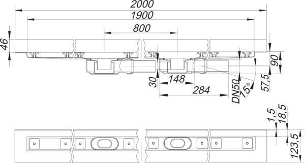 DALLMER CeraLine PLAN W Duo Duschrinne