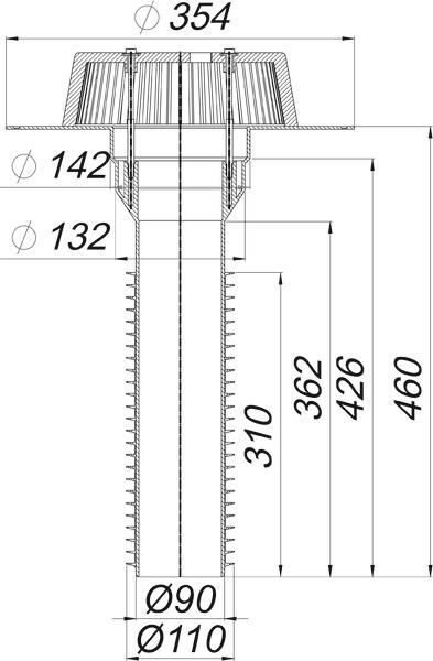 DALLMER Sanierungs-Dachablauf 63 T FPO-PP, DN 100