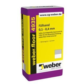 weber.floor 4935, kornabgestufter Quarzsand als Füller für  Verlaufsbeschichtung