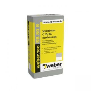 weber.tec SB 80 B, C25/30-8mm Loseware Spritzbeton, XC 4, XF 1, XA 1