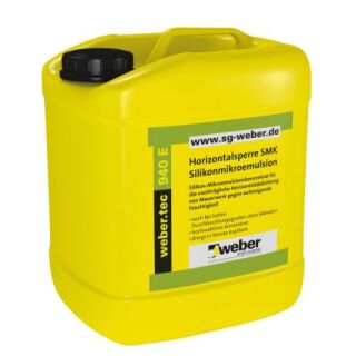 weber.tec 940 E, Silikon-Mikroemulsionskonzentrat für die nachträgliche Horizontalabdichtung von Mauerwerk