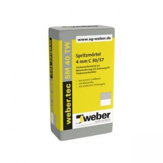 weber.tec SM, Trockenspritzmörtel zur Betonsanierung mit Zulassung für Trinkwasserbehälter