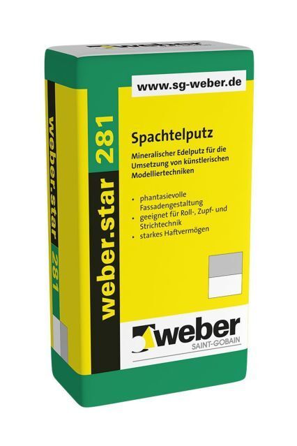 weber.star 281 1,5 mm, Mineralischer Edelputz, Spachtelputz