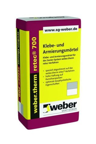 weber.therm retec 700, Klebe- und Armierungsmörtel für das Sanier-System weber.therm retec-Verfahren