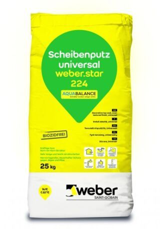 weber.star 224 AquaBalance 1,5 mm, Mineralischer Edelputz, Scheibenputz universal