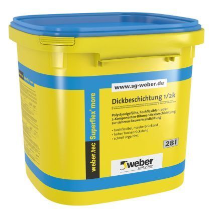 weber.tec Superflex more, Kunststoffmodifizierte Bitumen‑Dickbeschichtung