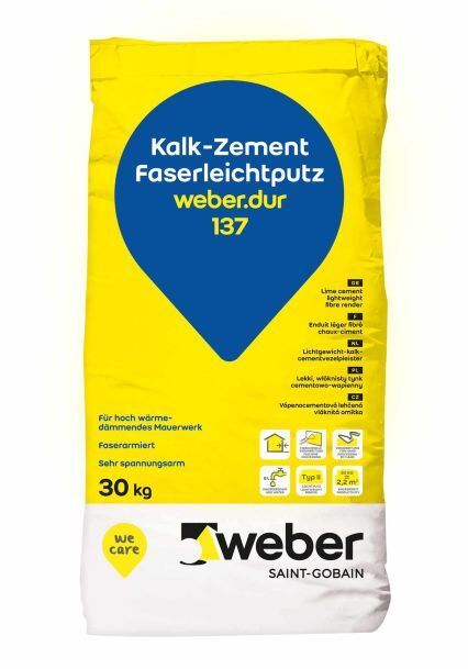 weber.dur 137 30kg/Sack Kalk-Zement-Faserleichtputz