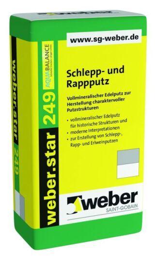 weber.star 249 AquaBalance 5,0 mm, Mineralischer Edelputz, Schlepp- und Rappputz