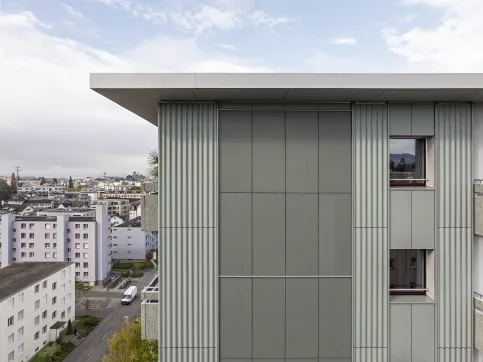 Hochhaus, Rapperswil-Jona. Sunskin Facade Flat. Architektur: BGS & Partner Architekten, Rapperswil-Jona. Fotografie: Stefan Kubli Fotograf, Winterthur