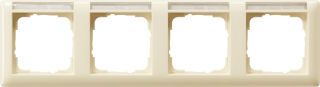 Abdeckrahmen 4f waager. BSFStandard 55 Cremeweiß