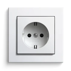 SCHUKO-Steckdose, Reinweiß glänzend (Abbildung mit Gira E2)