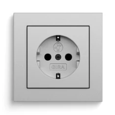 SCHUKO-Steckdose, Farbe Alu (Abbildung mit Gira E2)