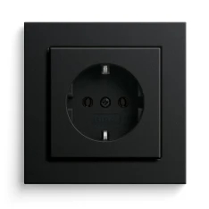 SCHUKO-Steckdose, Schwarz matt (Abbildung mit Gira E2)