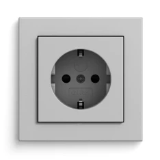 SCHUKO-Steckdose, Grau matt (Abbildung mit Gira E2)