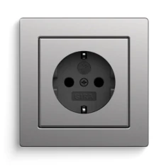 SCHUKO-Steckdose, Edelstahl (Abbildung mit Gira E2)