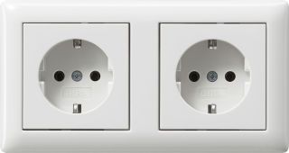 Gira Standard 55 SCHUKO-Steckdose 2fach vorverdrahtet