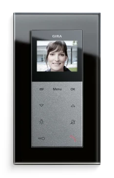 Gira Video AP Plus, Farbe Alu (Abbildung mit Gira Esprit Glas, Schwarz)