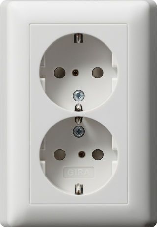 SCHUKO 2f SH + Vollpl.System 55 Reinweiß m