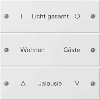 Wippenset 3f beschr.System 55 Reinweiß(lack.)