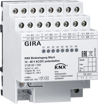 Binäreing. 8f 12 - 48 V AC/DC pot.freiKNX REG