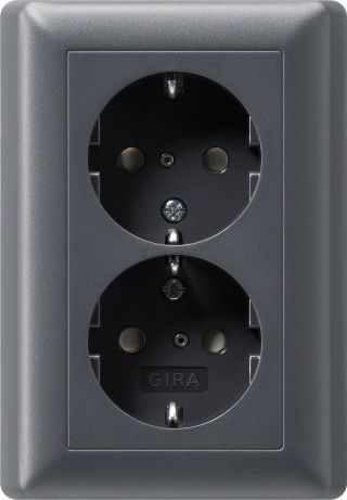 SCHUKO 2f SH + Vollpl.System 55 Anthrazit