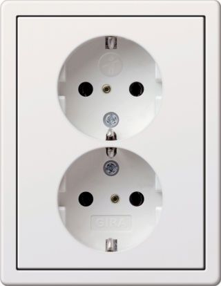 Gira Flächenschalter SCHUKO-Doppelsteckdose mit Shutter