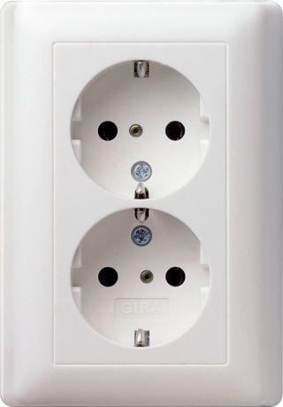 SCHUKO 2f SH + Vollpl.System 55 Reinweiß