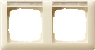 Abdeckrahmen 2f waager. BSFStandard 55 Cremeweiß