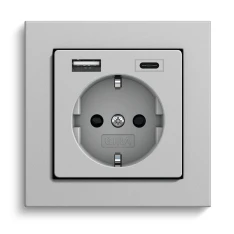 USB-Steckdose, Grau matt (Abbildung mit Gira E2)