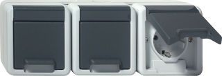 SCHUKO 3f waager. KD WG AP Grau