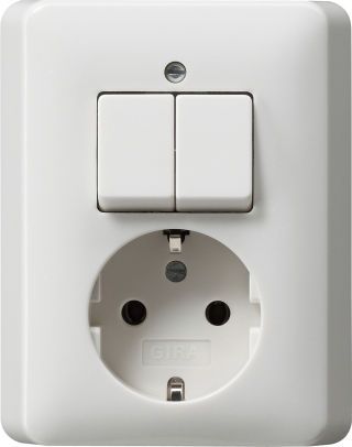 Gira Standard 55 Kombination Wippschalter SCHUKO-Steckdose