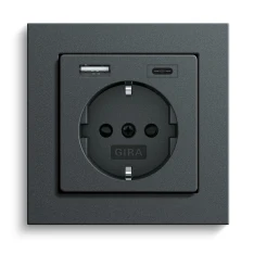 USB-Steckdose, Anthrazit (Abbildung mit Gira E2)