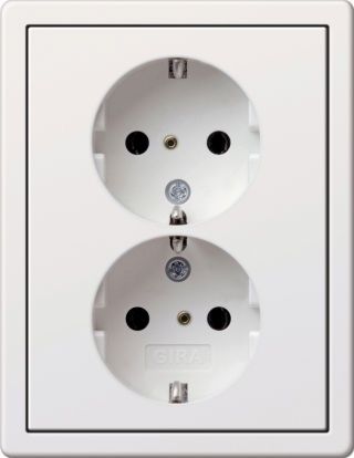 Gira Flächenschalter SCHUKO-Doppelsteckdose mit Klappdeckel