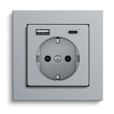 USB-Steckdose, Farbe Alu (Abbildung mit Gira E2)
