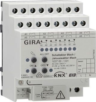 Schalt-/Jal.aktor 8f/4f 16 A Hand KNX REG