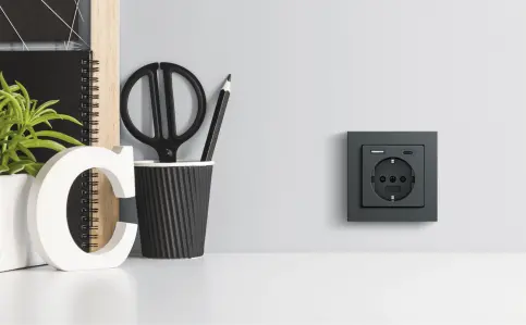 Gira USB-Steckdose (Abbildung mit Gira E2)