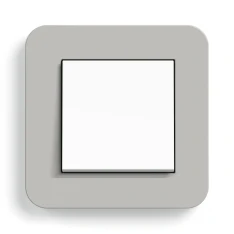 Gira E3, Grau Soft-Touch mit Trägerrahmen Reinweiß glänzend