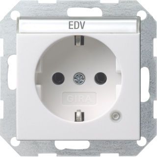 Gira System 55 SCHUKO-Steckdose mit Kontrolllicht und Beschriftungsfeld