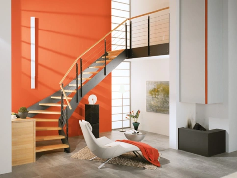 511l Loft, U-Stahlpfosten mit Edelstahlreling